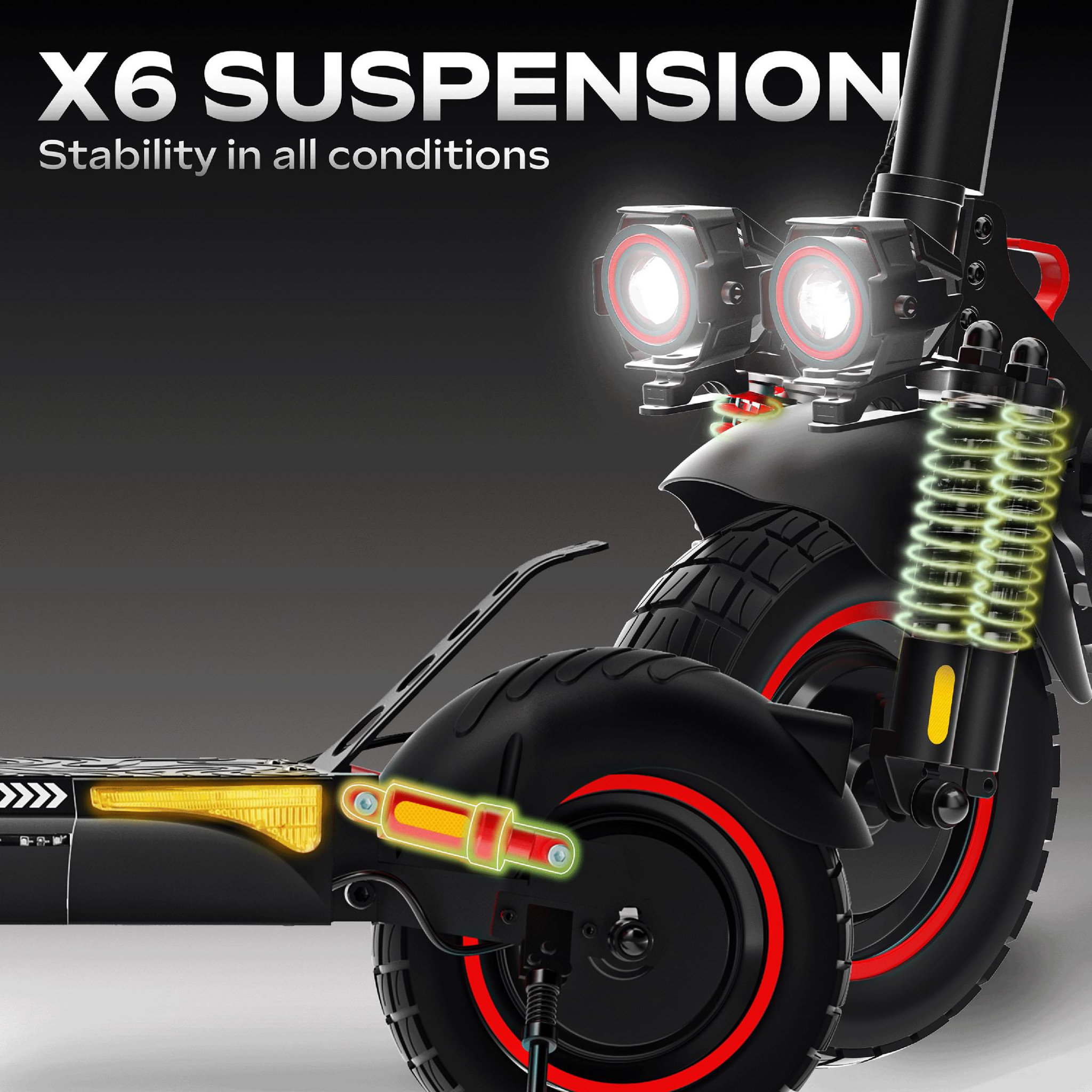 Voir la diapositive 5 : URBANGLIDE Trottinette Électrique Adulte UrbanGlide ECROSS DUO - Autonomie Jusqu'a 60 km - Pneu Cross 10  Tubeless - Batterie 54V - Poids 26Kg