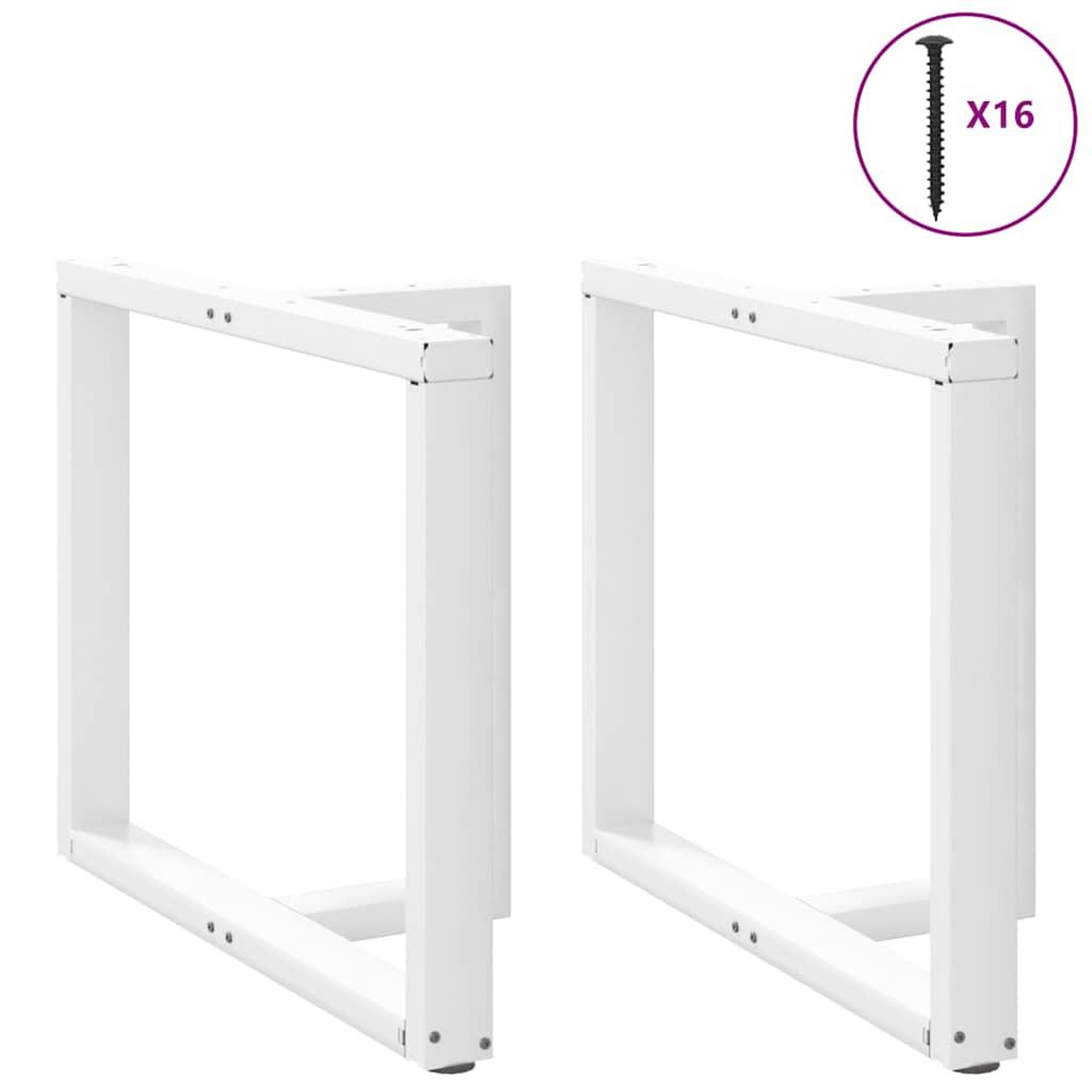 Voir la diapositive 5 : VIDAXL Pieds de table a manger forme de T 2 pcs blanc 100x35x(72-73)cm