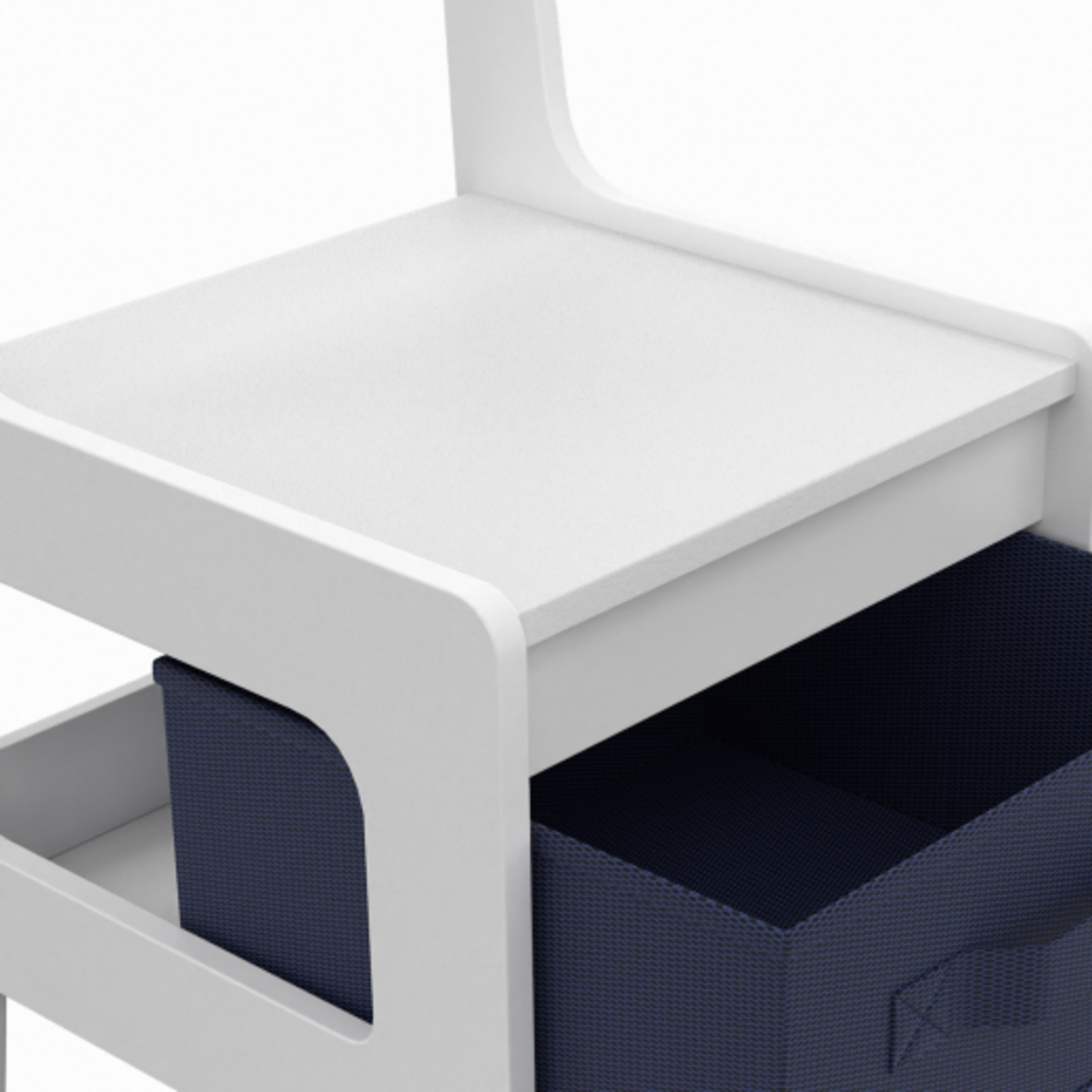 ID MARKET Table à dessin reversible + 2 chaises GABRIEL blanc avec bacs de rangement