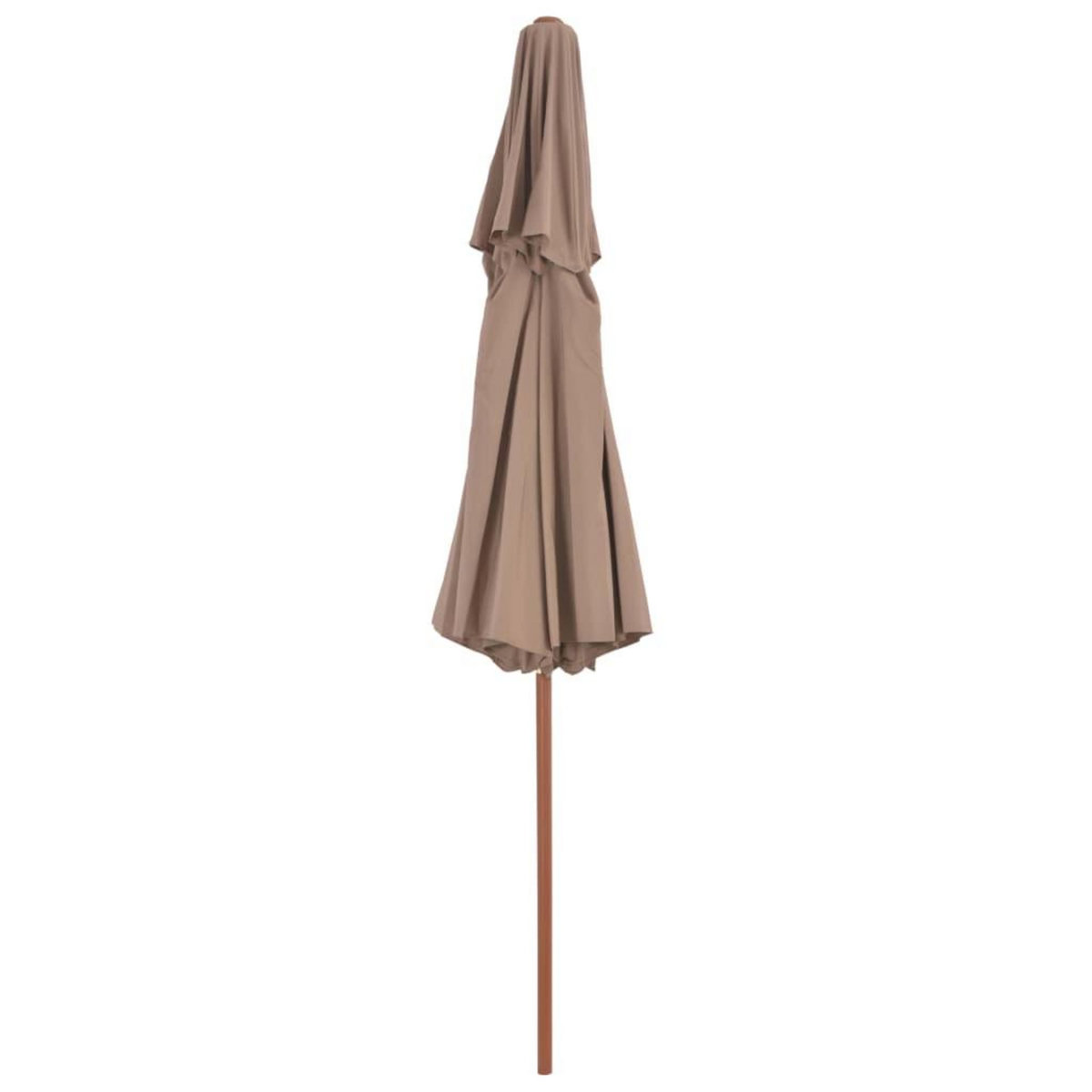 VIDAXL Parasol a deux etages avec mat en bois 270 cm taupe