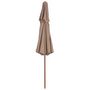 Voir la diapositive 4 : VIDAXL Parasol a deux etages avec mat en bois 270 cm taupe