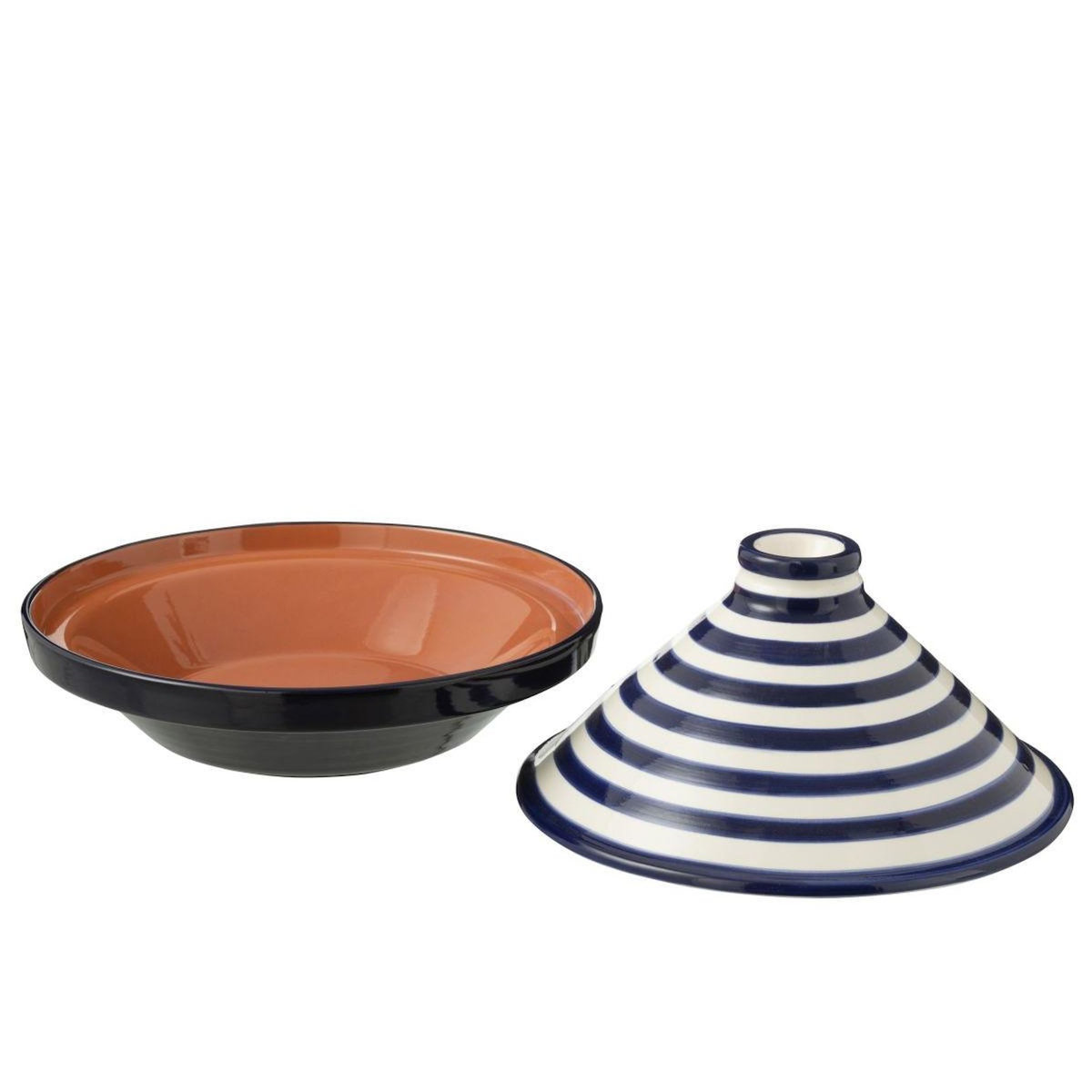 Paris Prix Plat à Tajine en Céramique  Granada Rayure  28cm Bleu Cobalt
