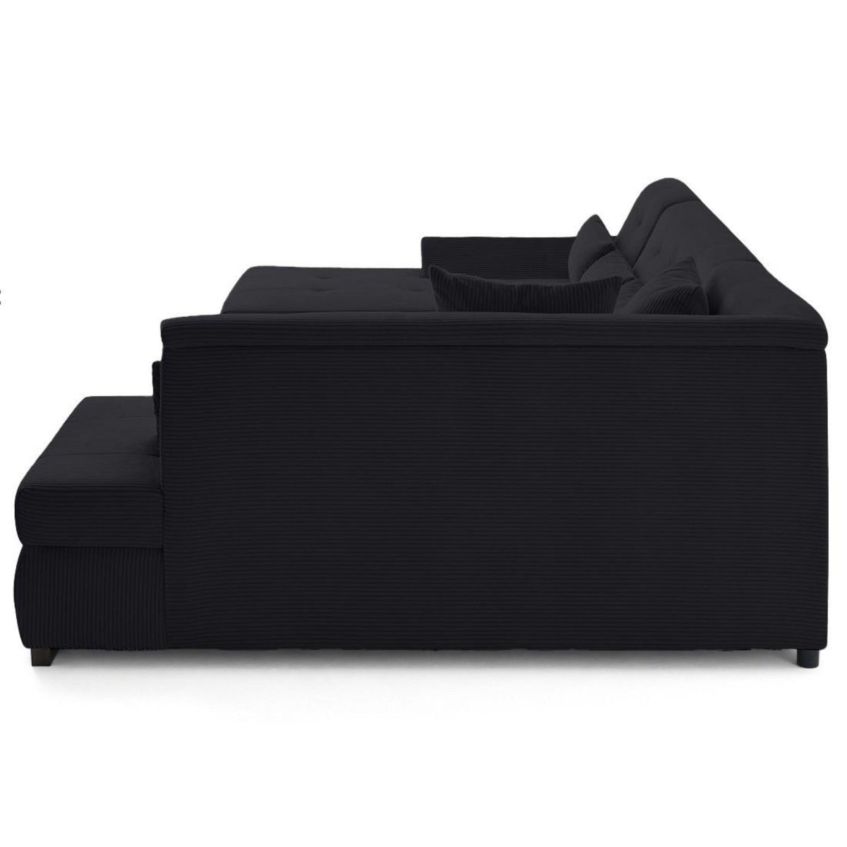 LISA DESIGN Vermont s - canapé panoramique d'angle droit 7 places en velours côtelé