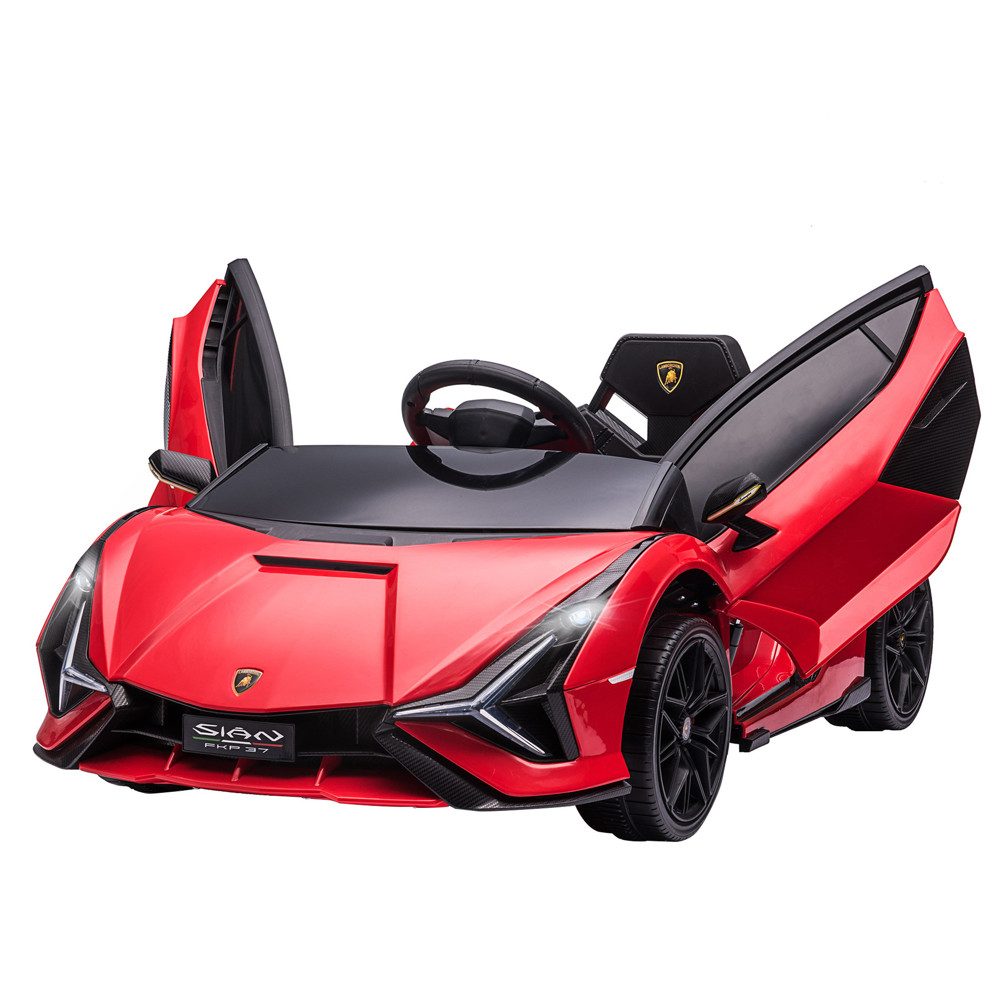 Voir la diapositive 1 : HOMCOM Voiture électrique enfants de sport supercar 12 V - V. max. 8 Km/h effets sonores + lumineux rouge