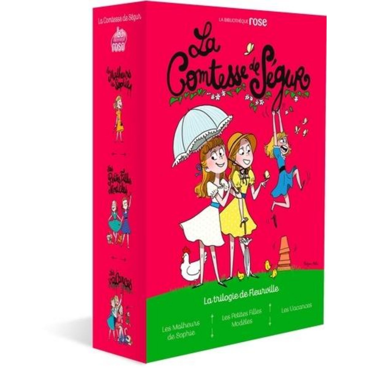 COMTESSE DE SEGUR LA TRILOGIE DE FLEURVILLE : COFFRET EN 3 VOLUMES. TOME 1, LES MALHEURS DE SOPHIE ; TOME 2, LES PETITES FILLES MODELES ; TOME 3, LES VACANCES, Comtesse de Ségur