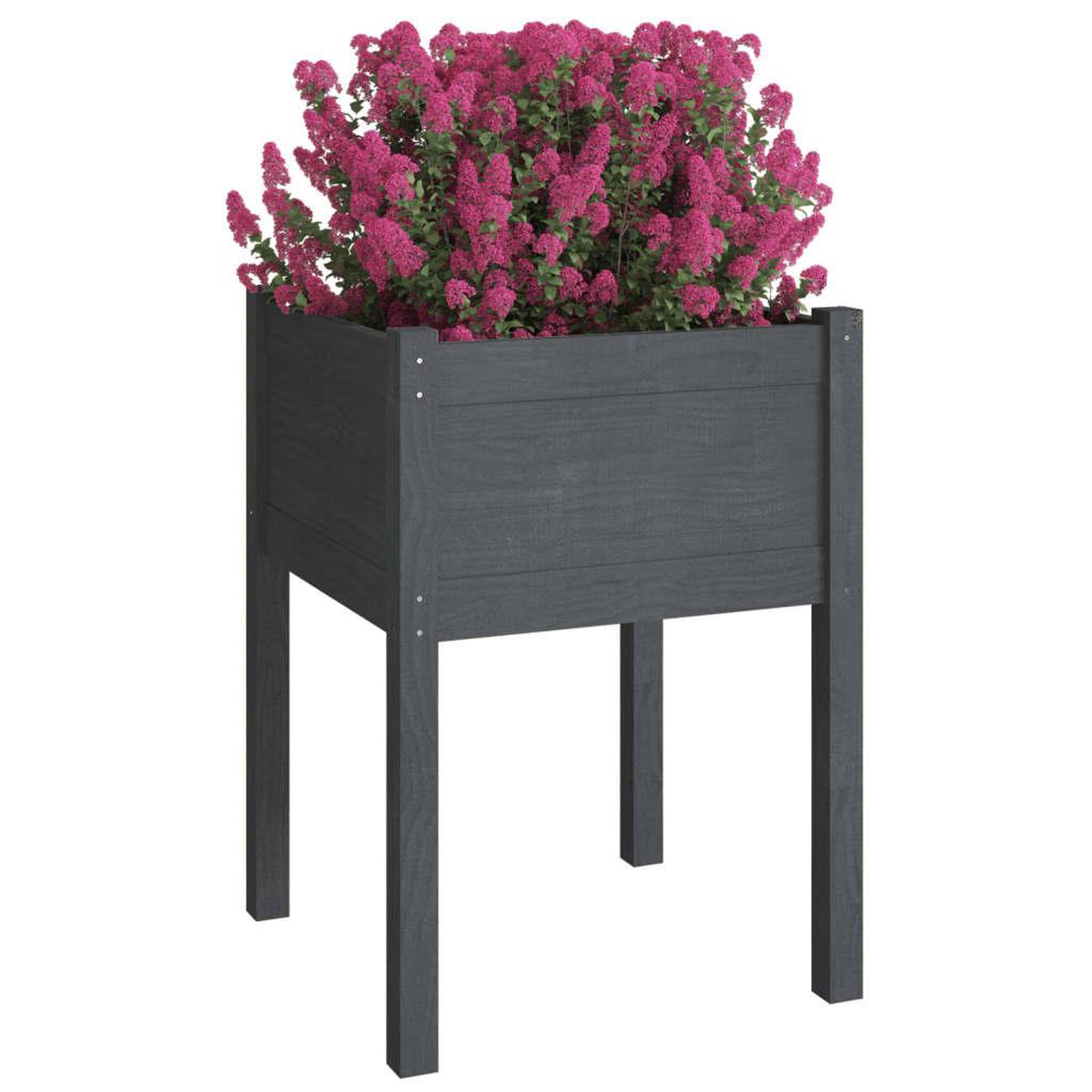 Voir la diapositive 3 : VIDAXL Jardiniere Gris 50x50x70 cm Bois de pin massif