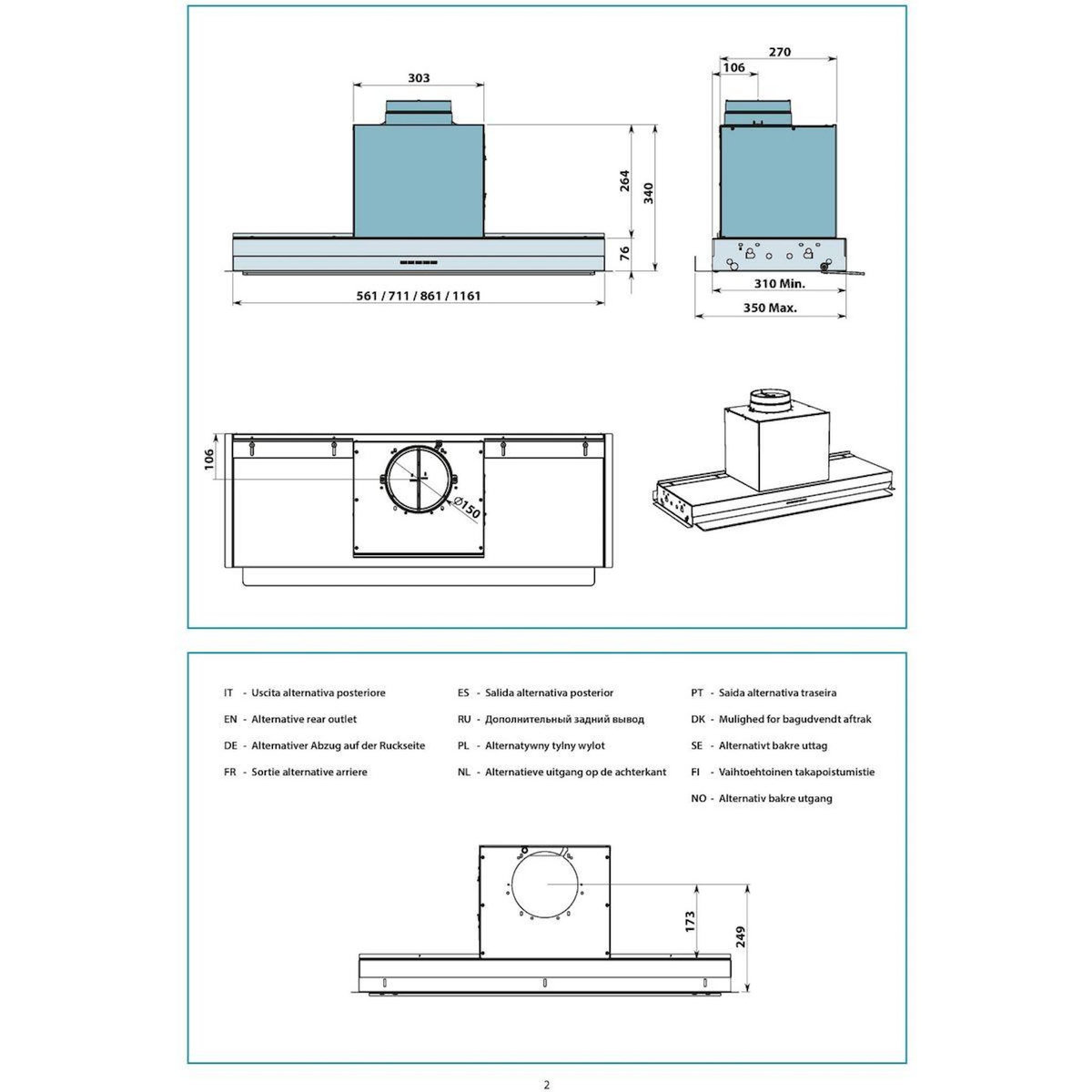 Falmec Hotte encastrable VIRGOLA3620