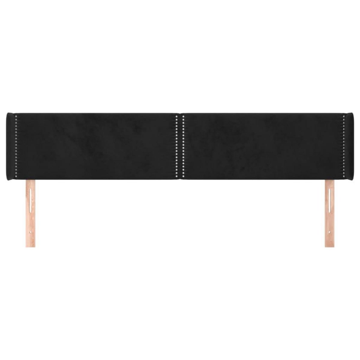 VIDAXL Tete de lit avec oreilles Noir 203x16x78/88 cm Velours