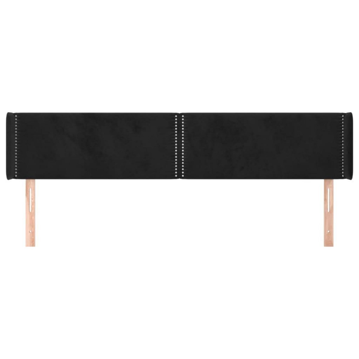 VIDAXL Tete de lit avec oreilles Noir 203x16x78/88 cm Velours