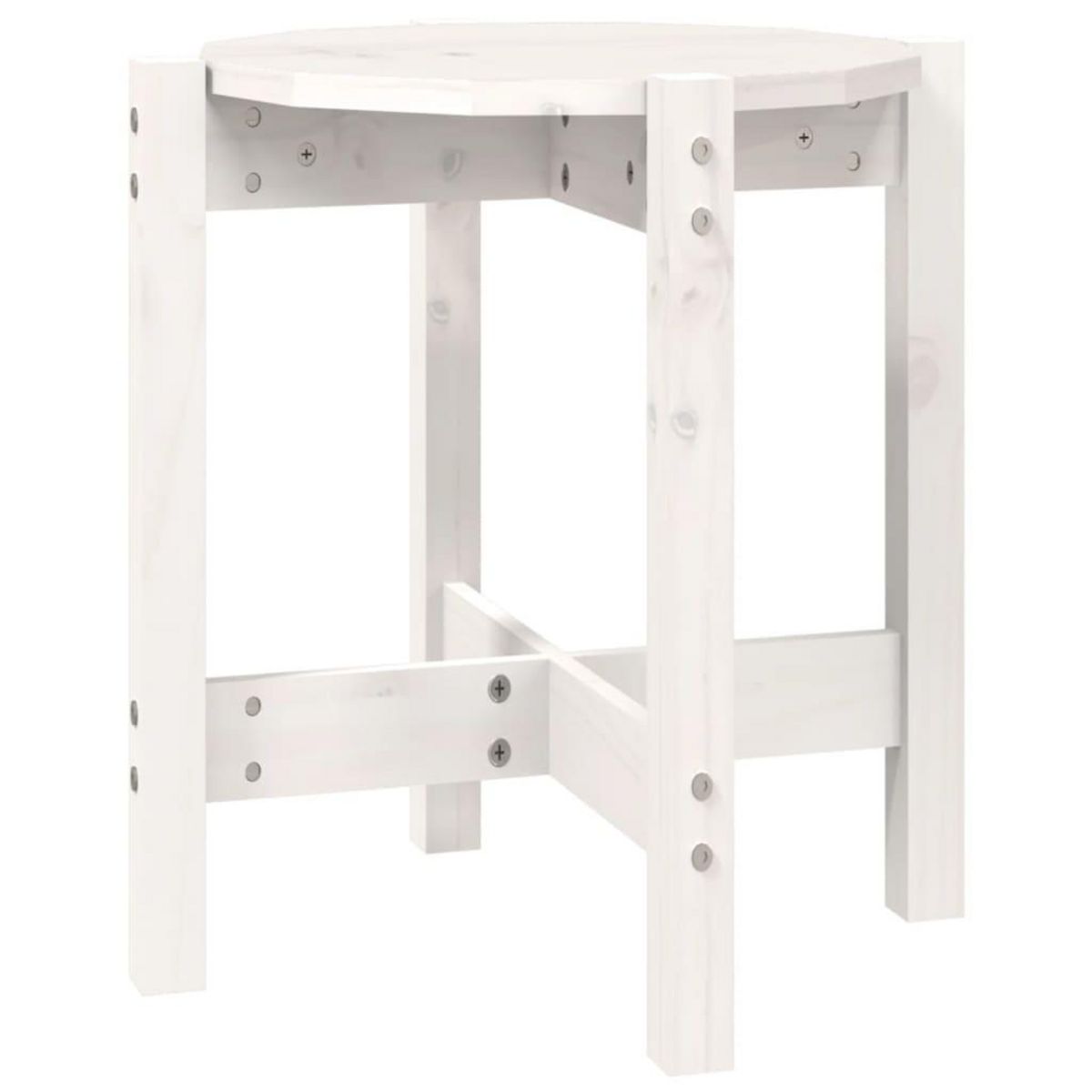 VIDAXL Table basse Blanc Ø 42,5x45 cm Bois massif de pin