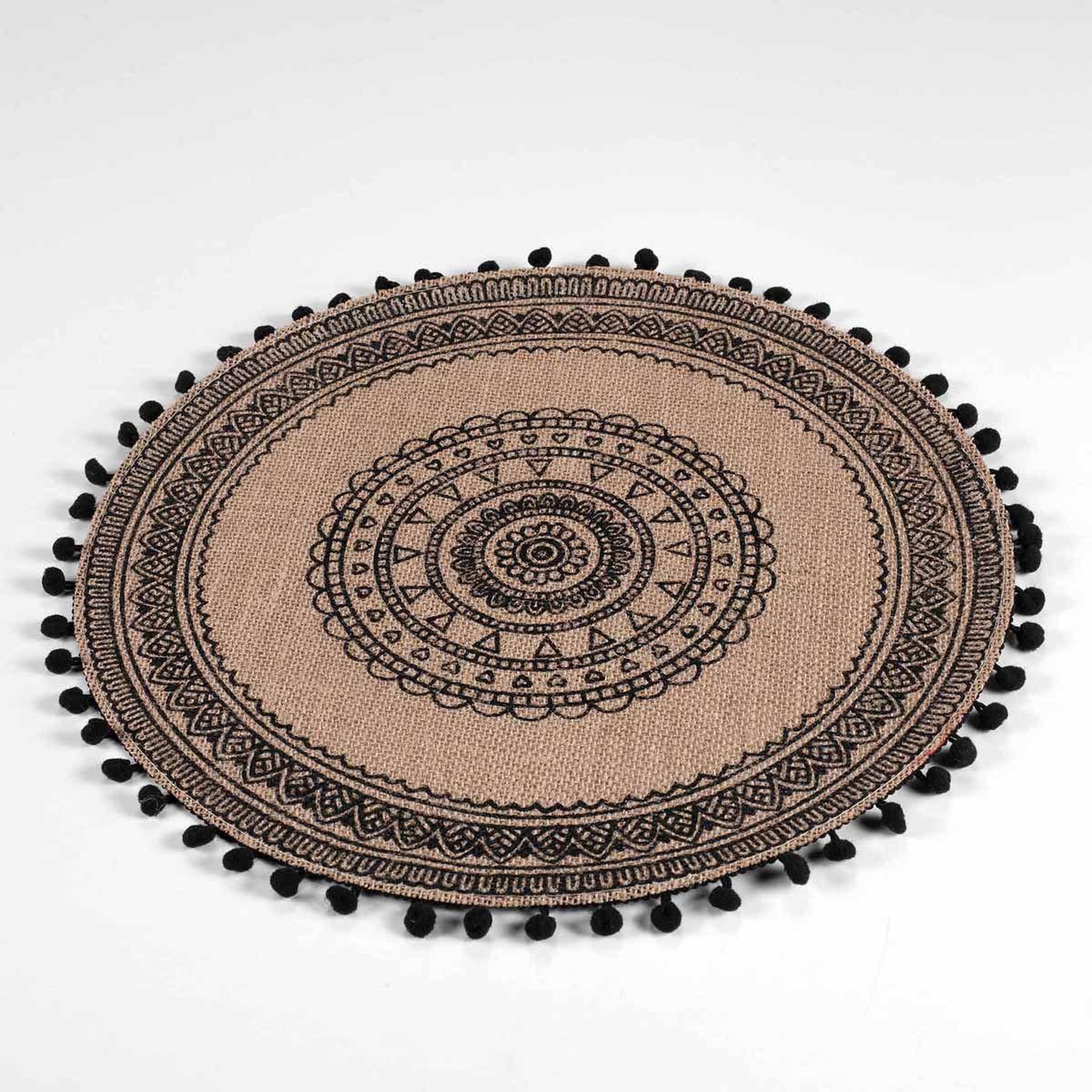 Voir la diapositive 2 : Douceur d'Intérieur Set de table en jute  renata  38cm noir