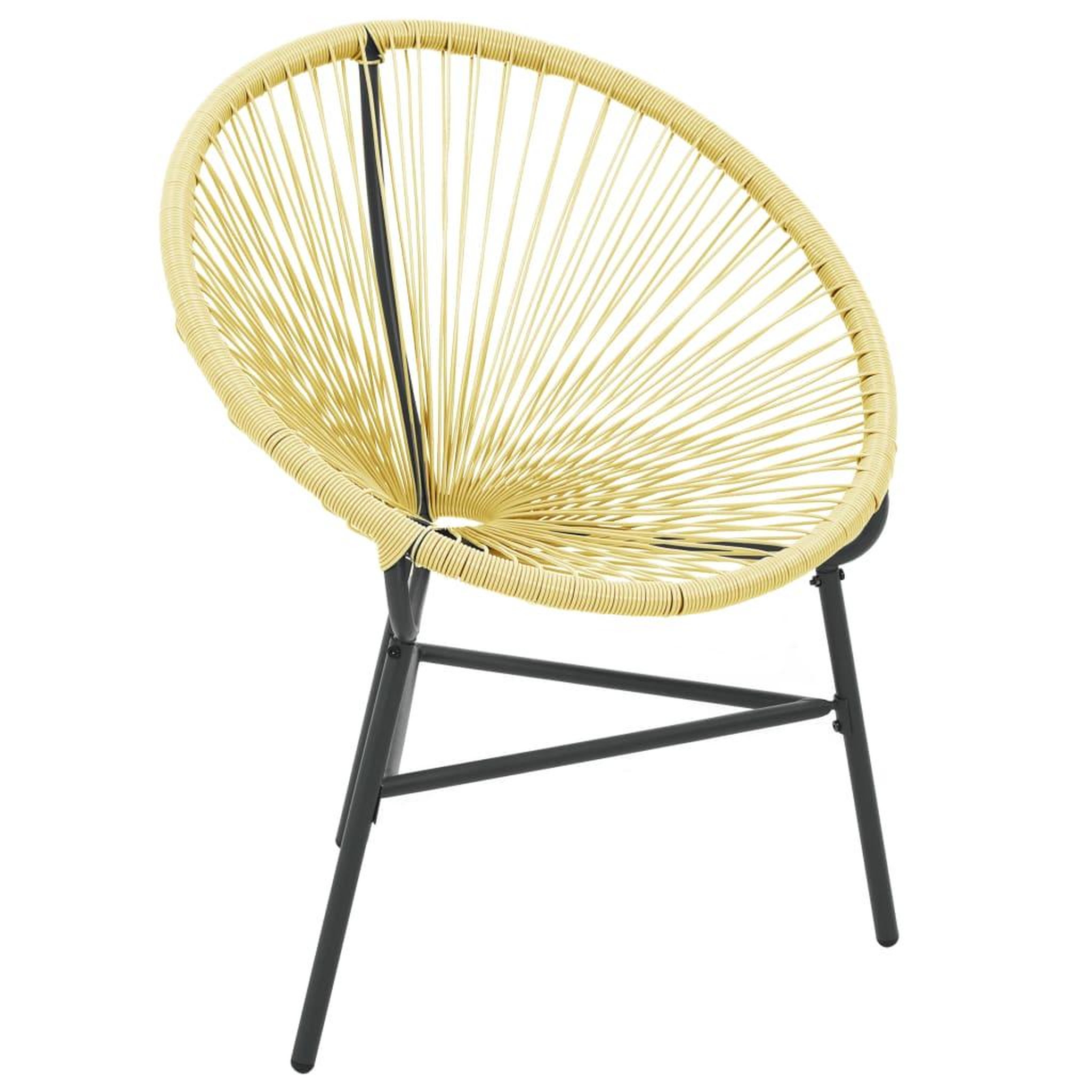 Voir la diapositive 2 : VIDAXL Chaise de jardin Acapulco Resine tressee Beige