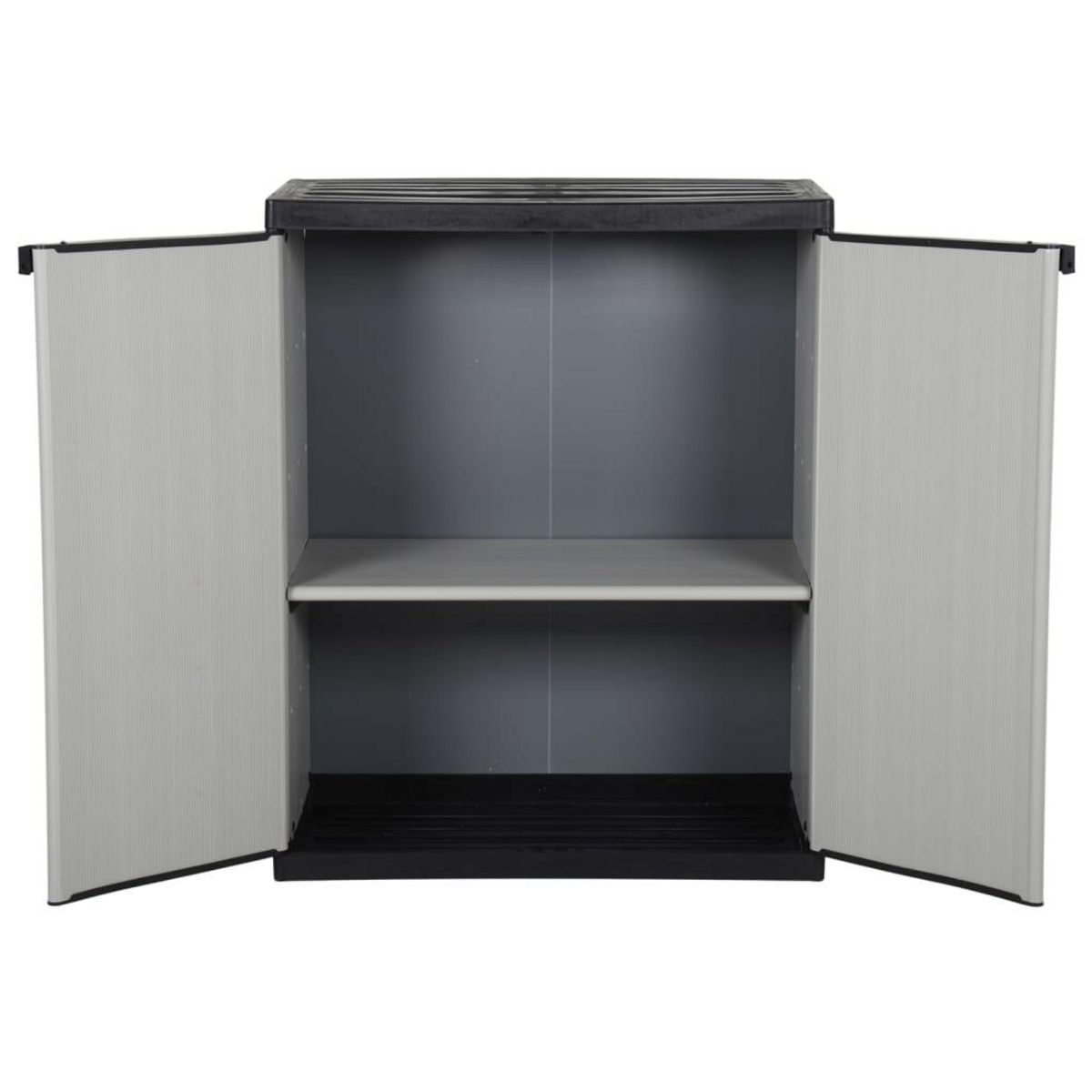 VIDAXL Armoire de rangement de jardin 1 etagere Gris/noir 68x40x85 cm