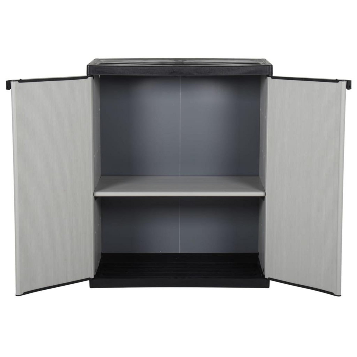 VIDAXL Armoire de rangement de jardin 1 etagere Gris/noir 68x40x85 cm