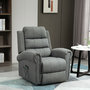 Voir la diapositive 2 : HOMCOM Fauteuil de massage fauteuil releveur électrique inclinaison réglable repose-pied ajustable lin gris chiné