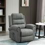 Voir la diapositive 2 : HOMCOM Fauteuil de massage fauteuil releveur électrique inclinaison réglable repose-pied ajustable lin gris chiné