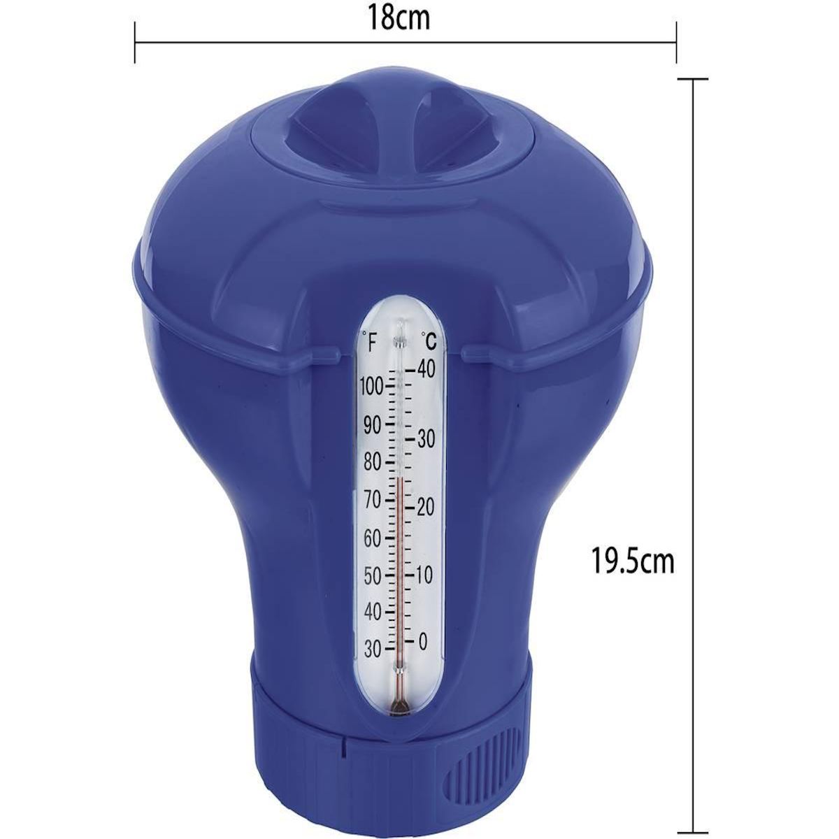 Habitat et Jardin Diffuseur de chlore flottant avec thermomètre intégré