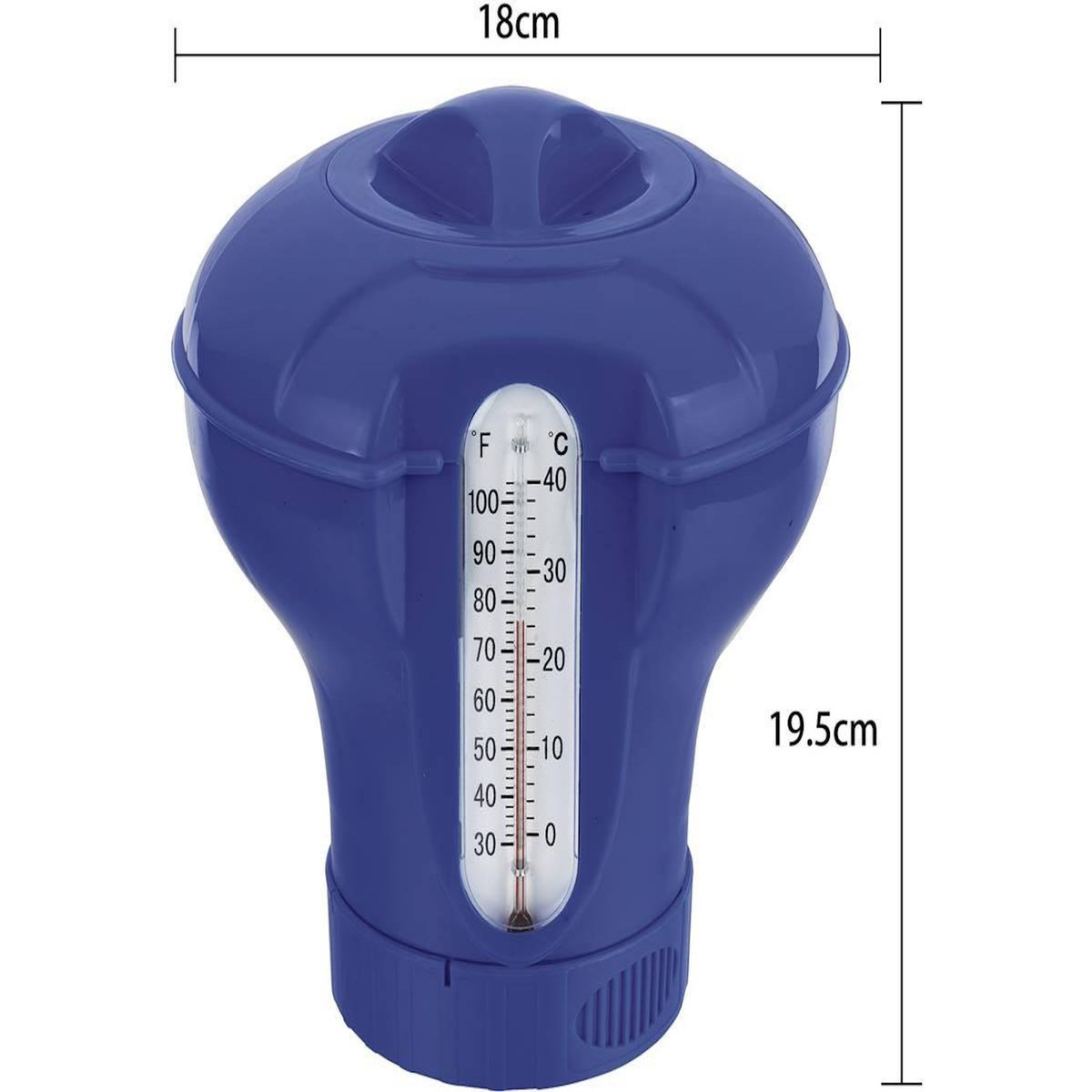 Habitat et Jardin Diffuseur de chlore flottant avec thermomètre intégré