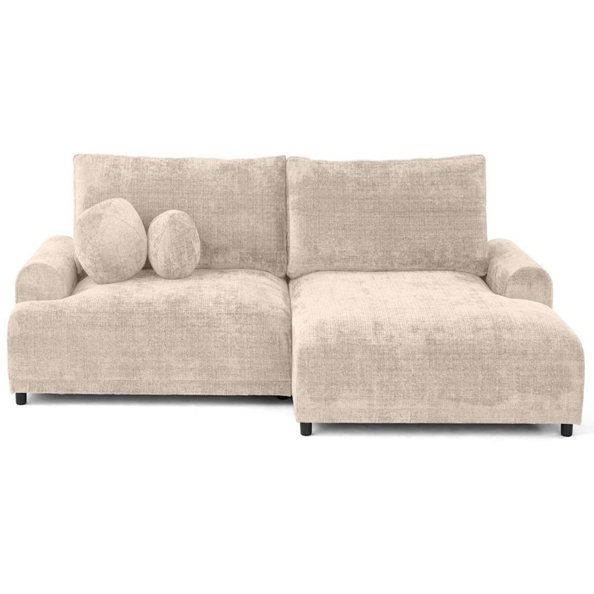 LISA DESIGN Nelly - canapé d'angle droit 4 places convertible avec coffre en velours texturé