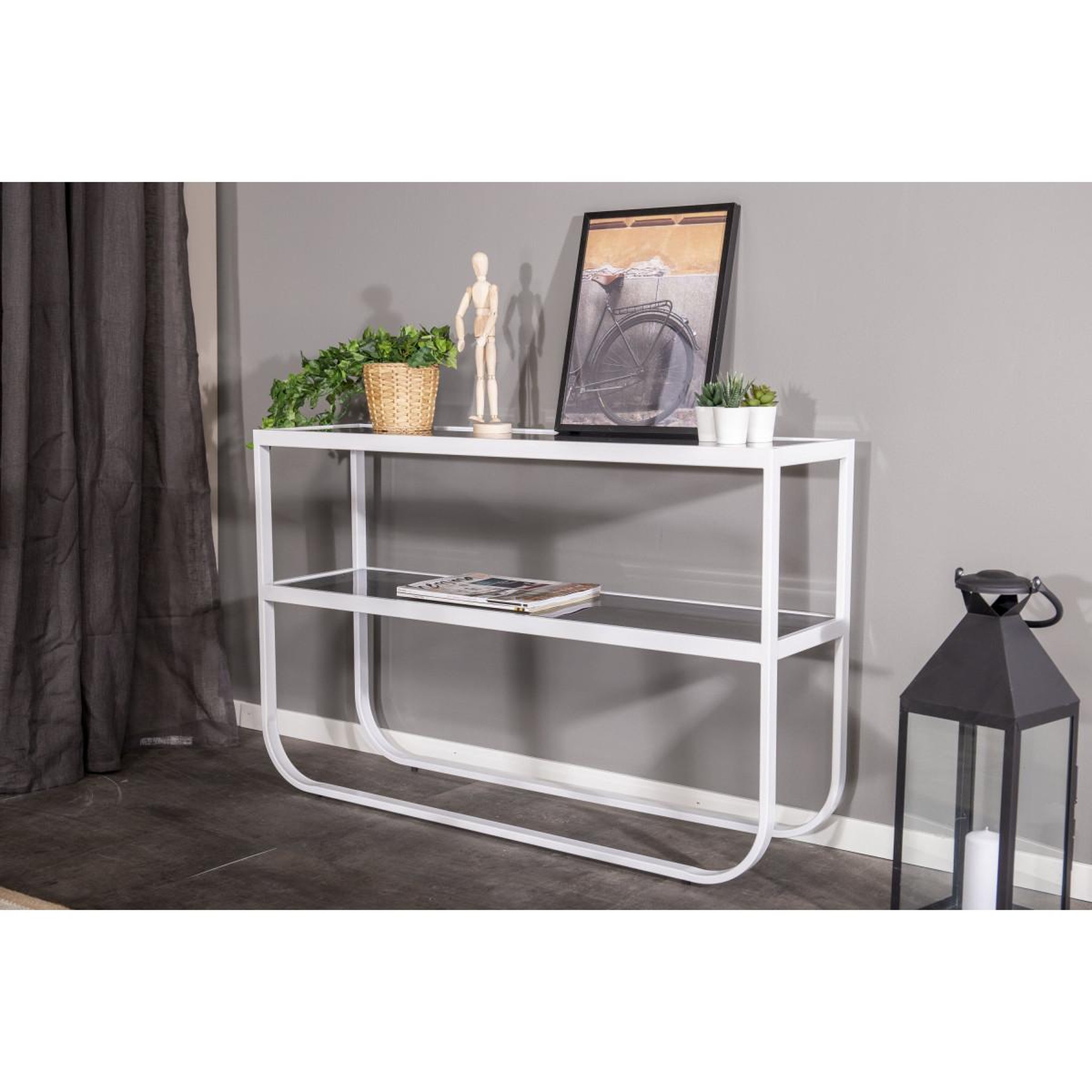 Voir la diapositive 6 : Paris Prix Console design en verre  rocker  110cm blanc