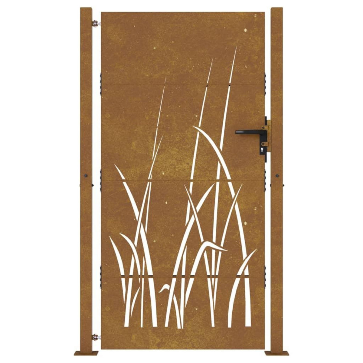 VIDAXL Portail de jardin 105x205 cm acier corten conception d'herbe