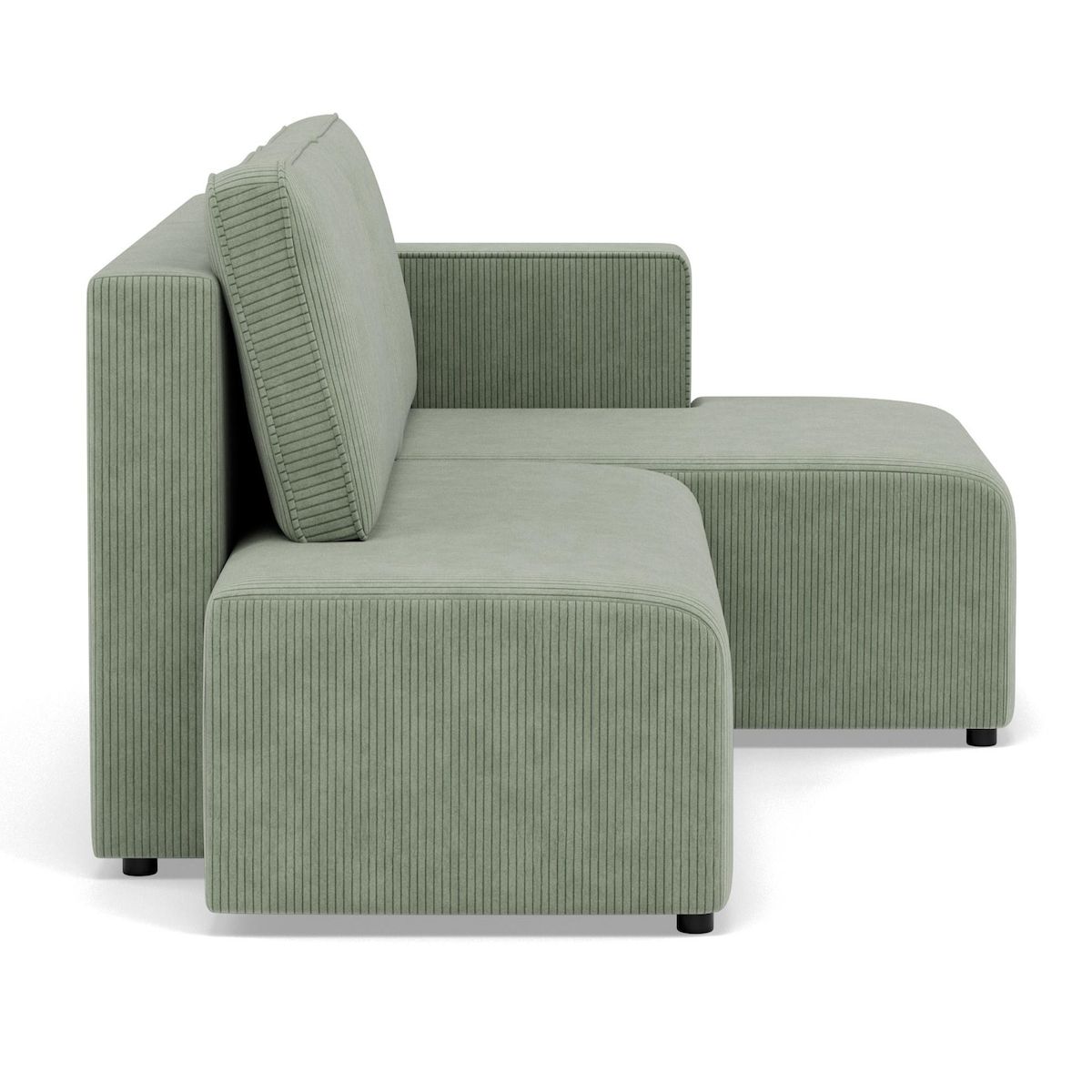 BEST MOBILIER Topaze - canapé d'angle droit 4 places convertible avec coffre en velours côtelé