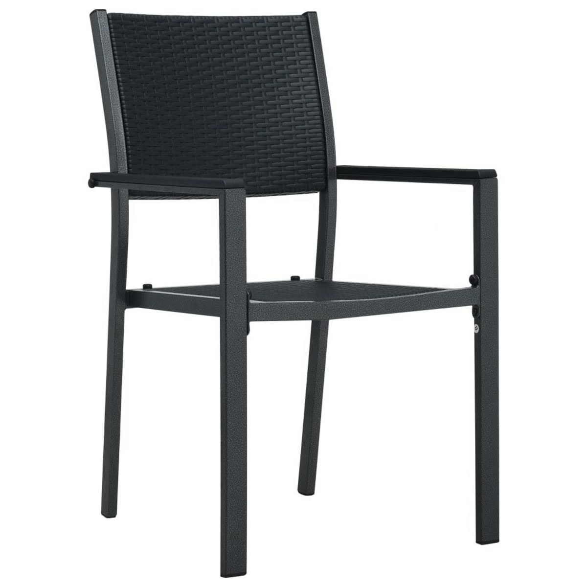 VIDAXL Chaises de jardin lot de 2 Noir Plastique Aspect de rotin