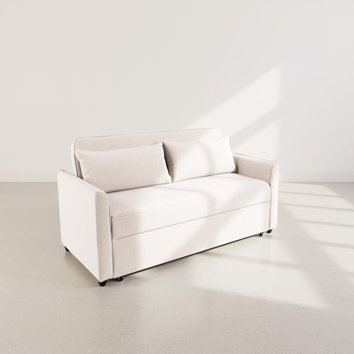 BEST MOBILIER Ernest - canapé droit 3 places convertible en velours côtelé