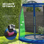 Voir la diapositive 6 : HOMCOM Trampoline de jardin enfant Ø183 cm - couvre-ressort, filet de sécurité porte zippée verrouillable inclus - acier bleu