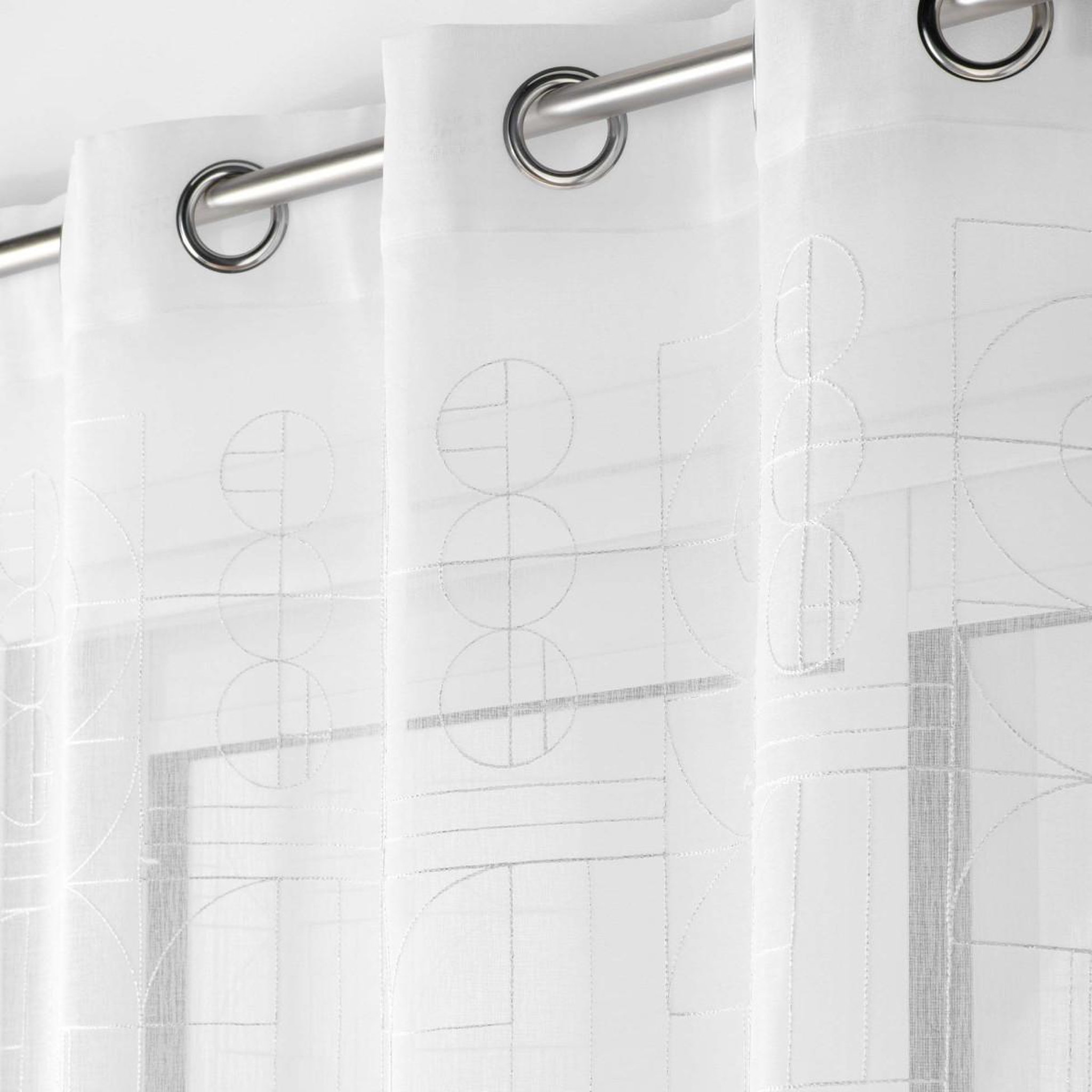Voir la diapositive 2 : Douceur d'Intérieur Rideau voilage à œillets  odessa  140x240cm blanc