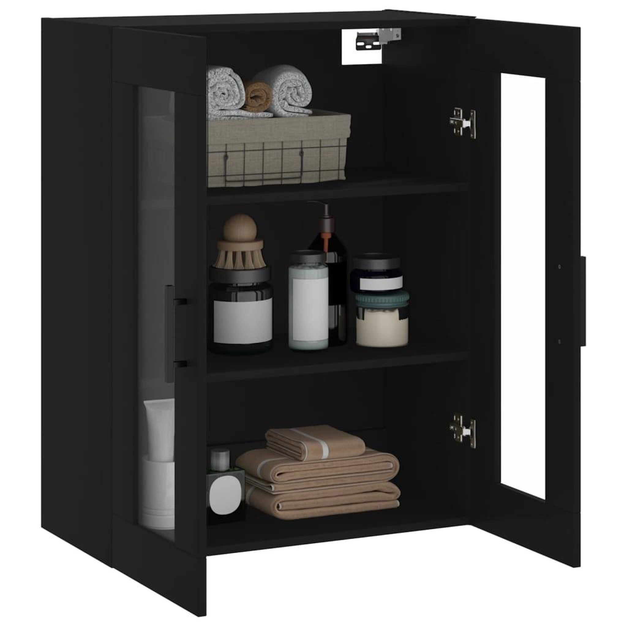 Voir la diapositive 5 : VIDAXL Armoire murale noir 69,5x34x90 cm