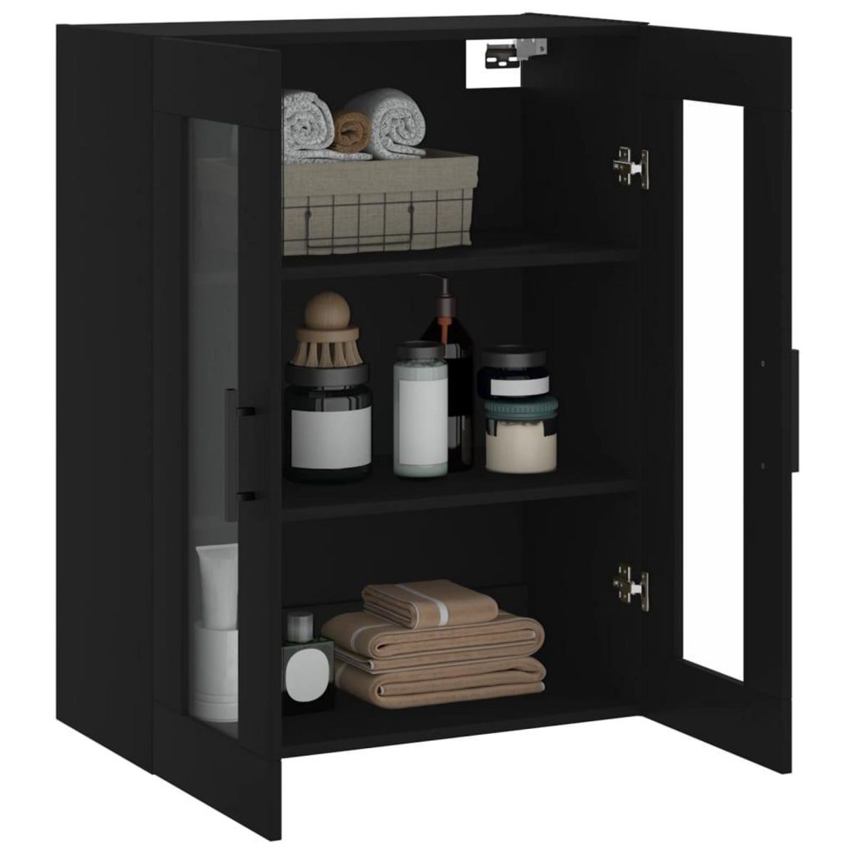 VIDAXL Armoire murale noir 69,5x34x90 cm