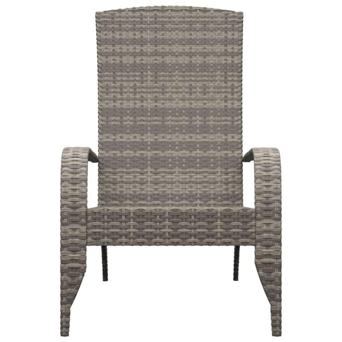 VIDAXL Chaise de jardin Adirondack Gris Resine tressee
