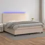 VIDAXL Sommier a lattes de lit avec matelas LED Cappuccino 200x200 cm