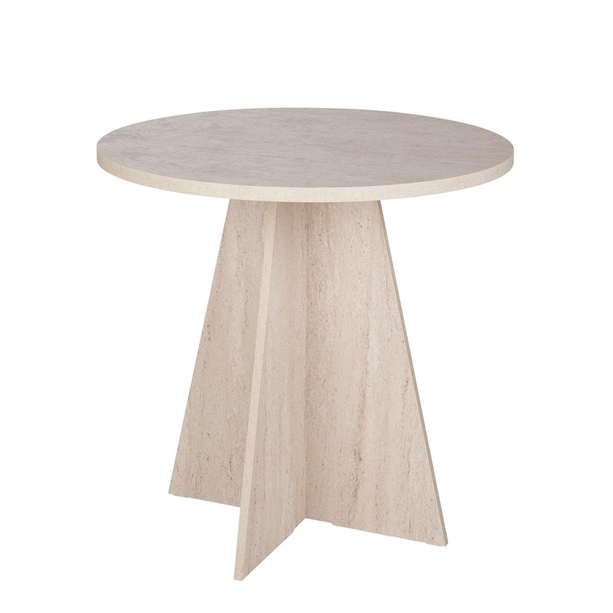 Voir la diapositive 4 : Habitat et Jardin Table à manger en bois  virella  - 120 x 120 x 75 cm - travertin
