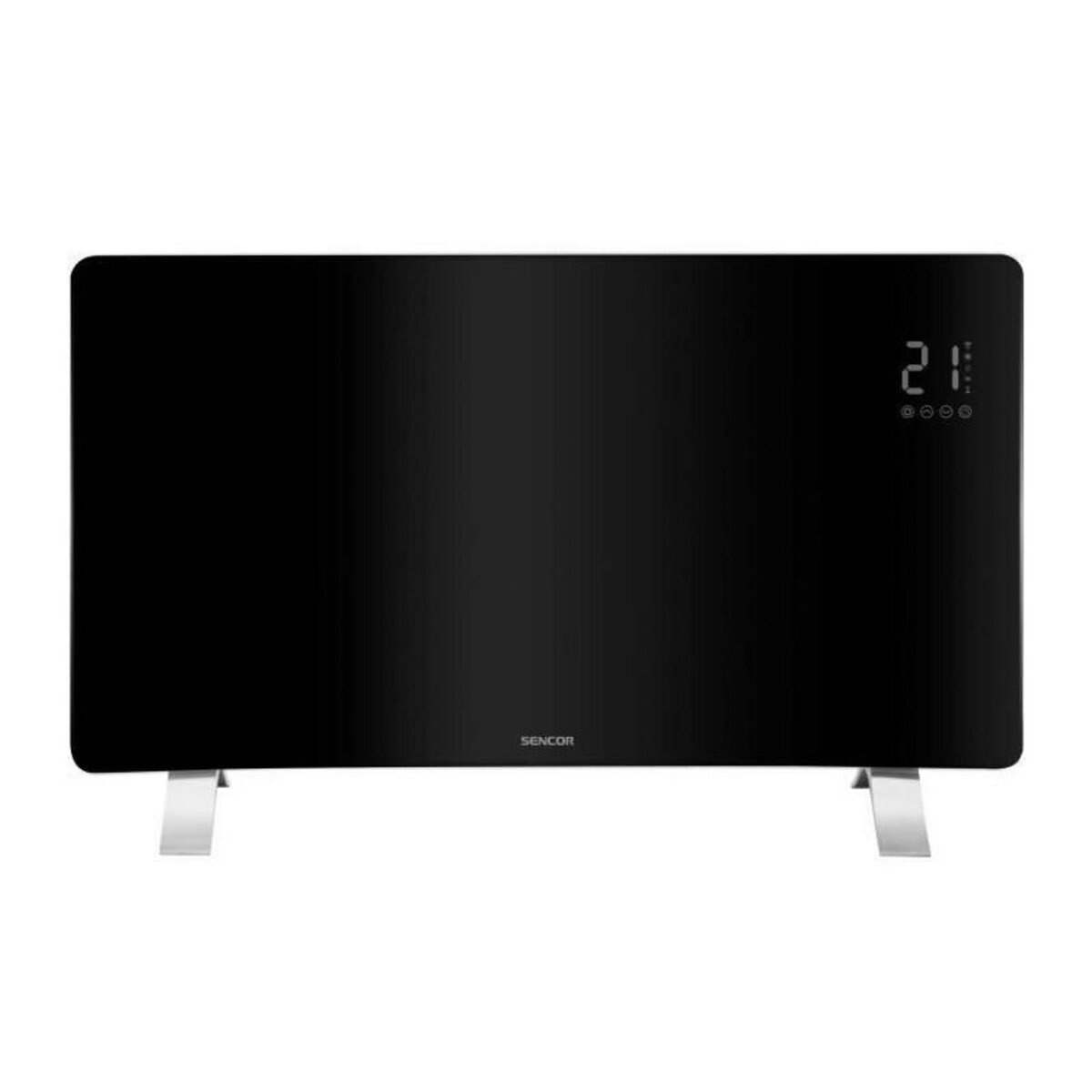 SENCO Radiateur intelligent Wi-Fi en verre - SENCOR - SCF 4741BK - 2400 W - 2 niveaux - Thermostat - Noir