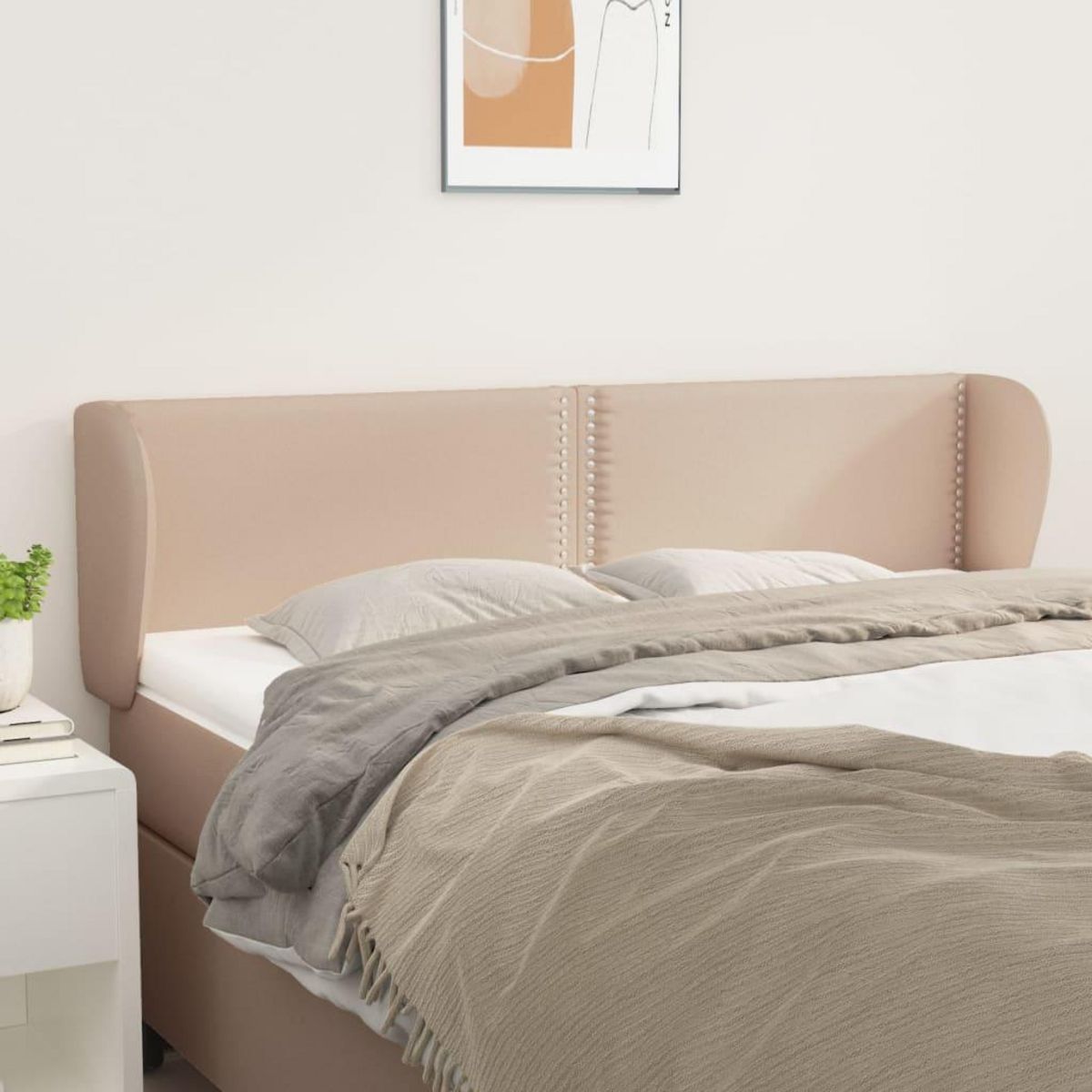 VIDAXL Tete de lit avec oreilles Cappuccino 147x23x78/88 cm Similicuir