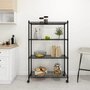 Voir la diapositive 1 : VIDAXL Etagere de rangement 4 niveaux et roues 90x35x137cm Noir 200 kg