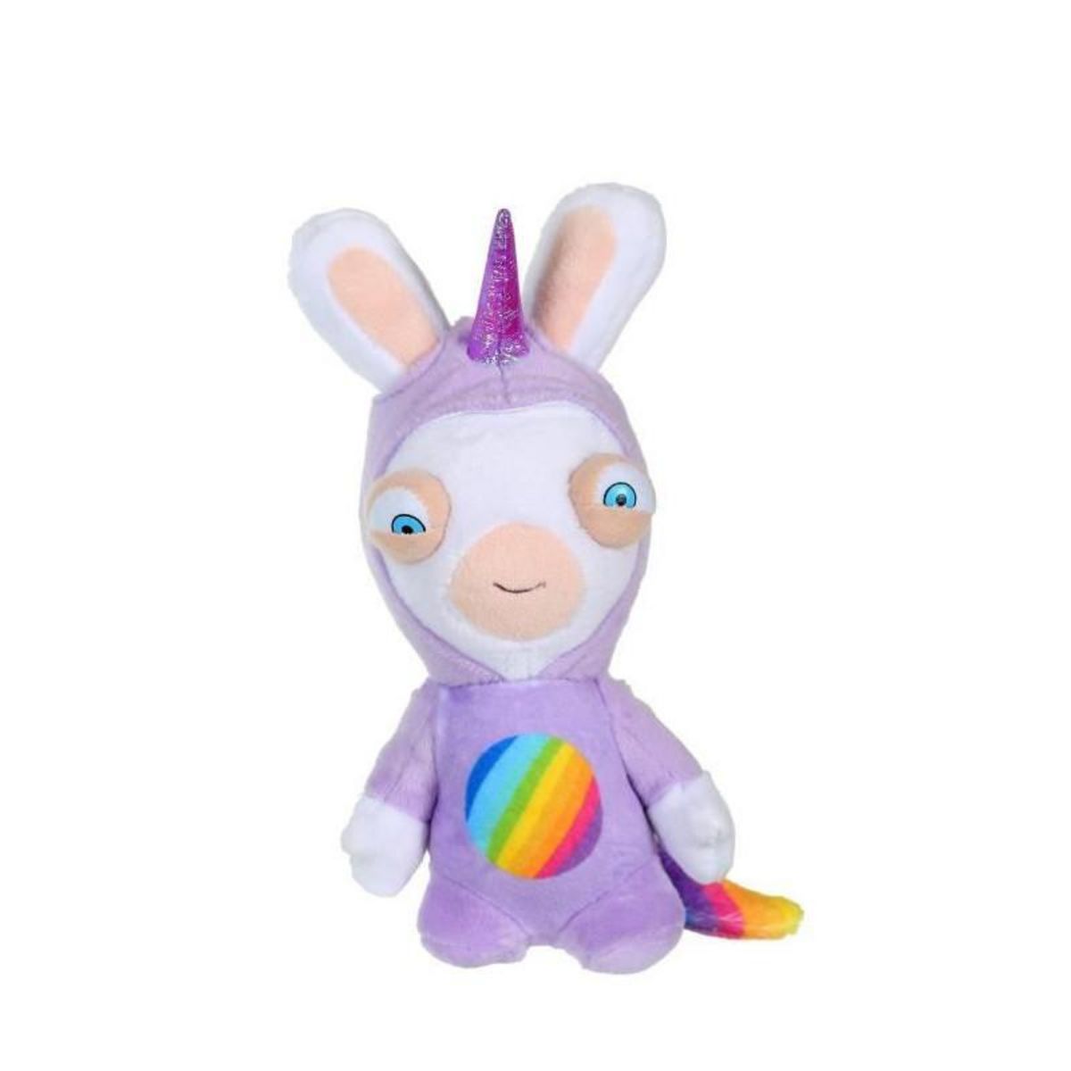 Gipsy LAPINS CRETINS Peluche Licorne Lapicorne Sonore Mauve - 18 cm