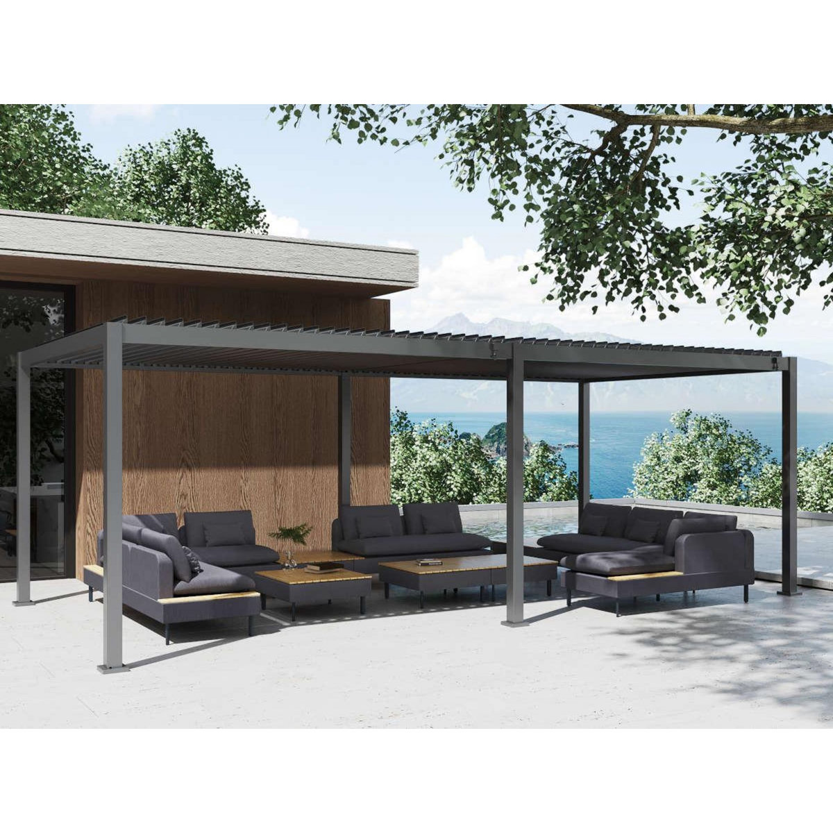 JARDIDECO Canapé méridienne Modularo avec dossiers et tablettes amovibles - Jardideco