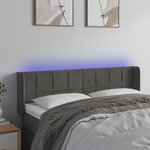 VIDAXL Tete de lit a LED Gris fonce 147x16x78/88 cm Velours