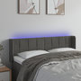 Voir la diapositive 1 : VIDAXL Tete de lit a LED Gris fonce 147x16x78/88 cm Velours