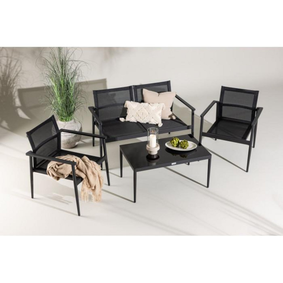 Paris Prix Salon de Jardin  Break  105cm Noir