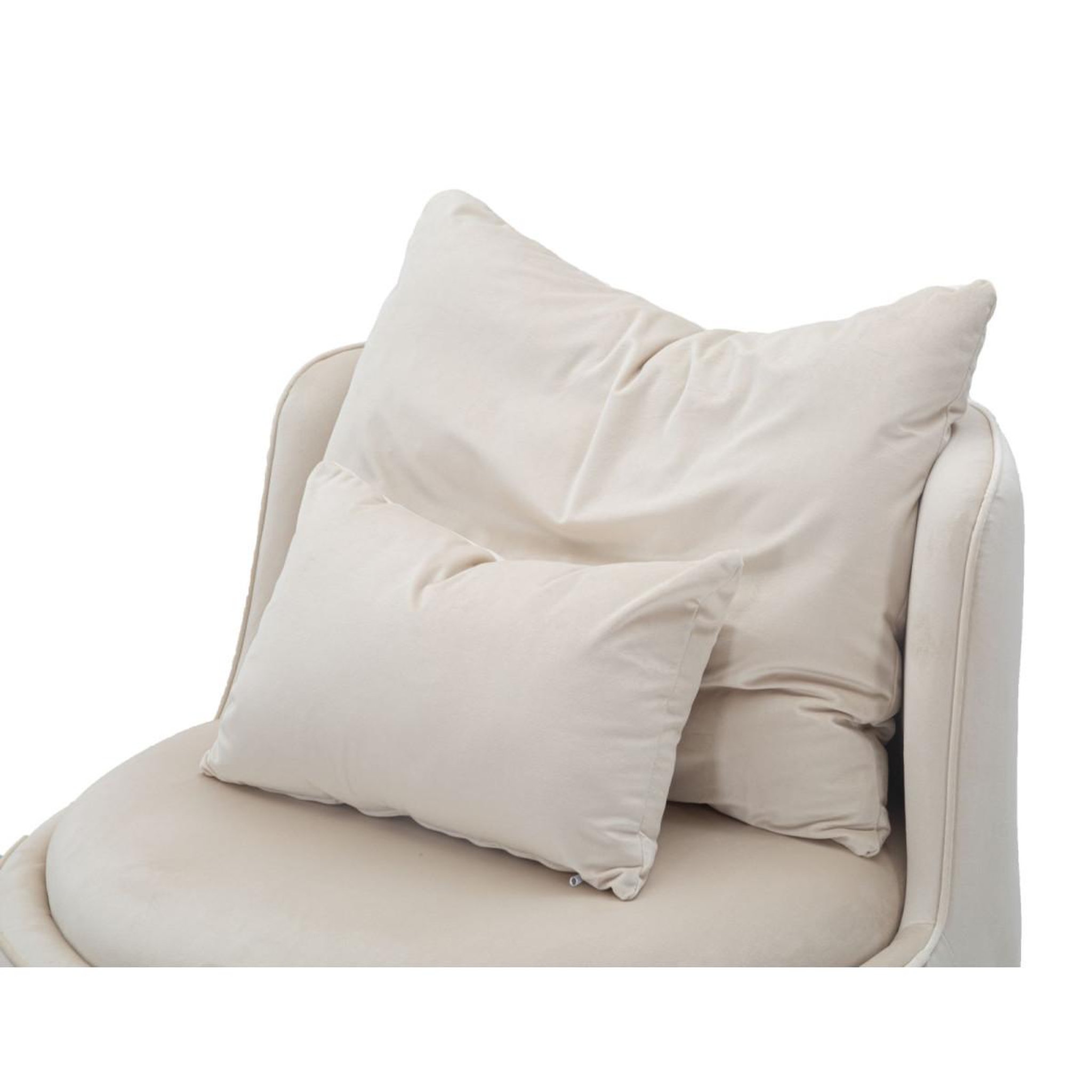 Voir la diapositive 5 : Paris Prix Fauteuil en velours design  paris  84cm crème & or