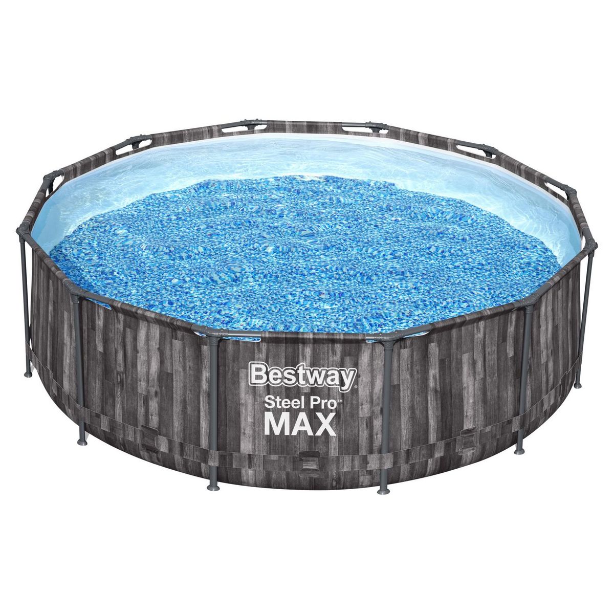 BESTWAY Piscine tubulaire ronde - Décor bois - 366x100cm - STEEL PRO MAX™