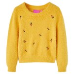 VIDAXL Pull-over tricote pour enfants ocre 128