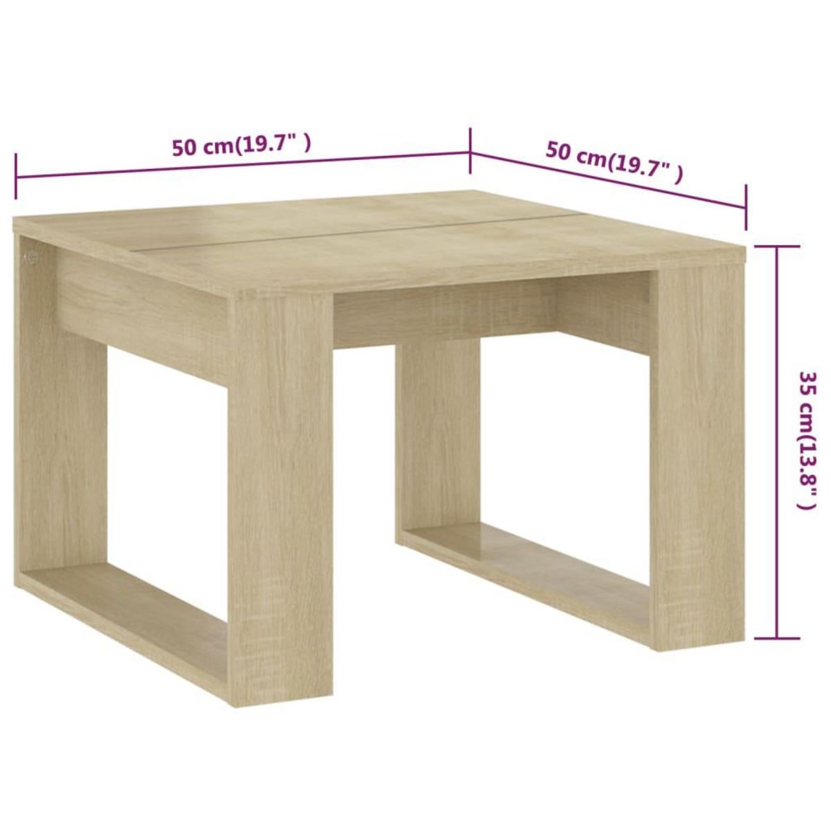 VIDAXL Table d'appoint Chene sonoma 50x50x35 cm Bois d'ingenierie