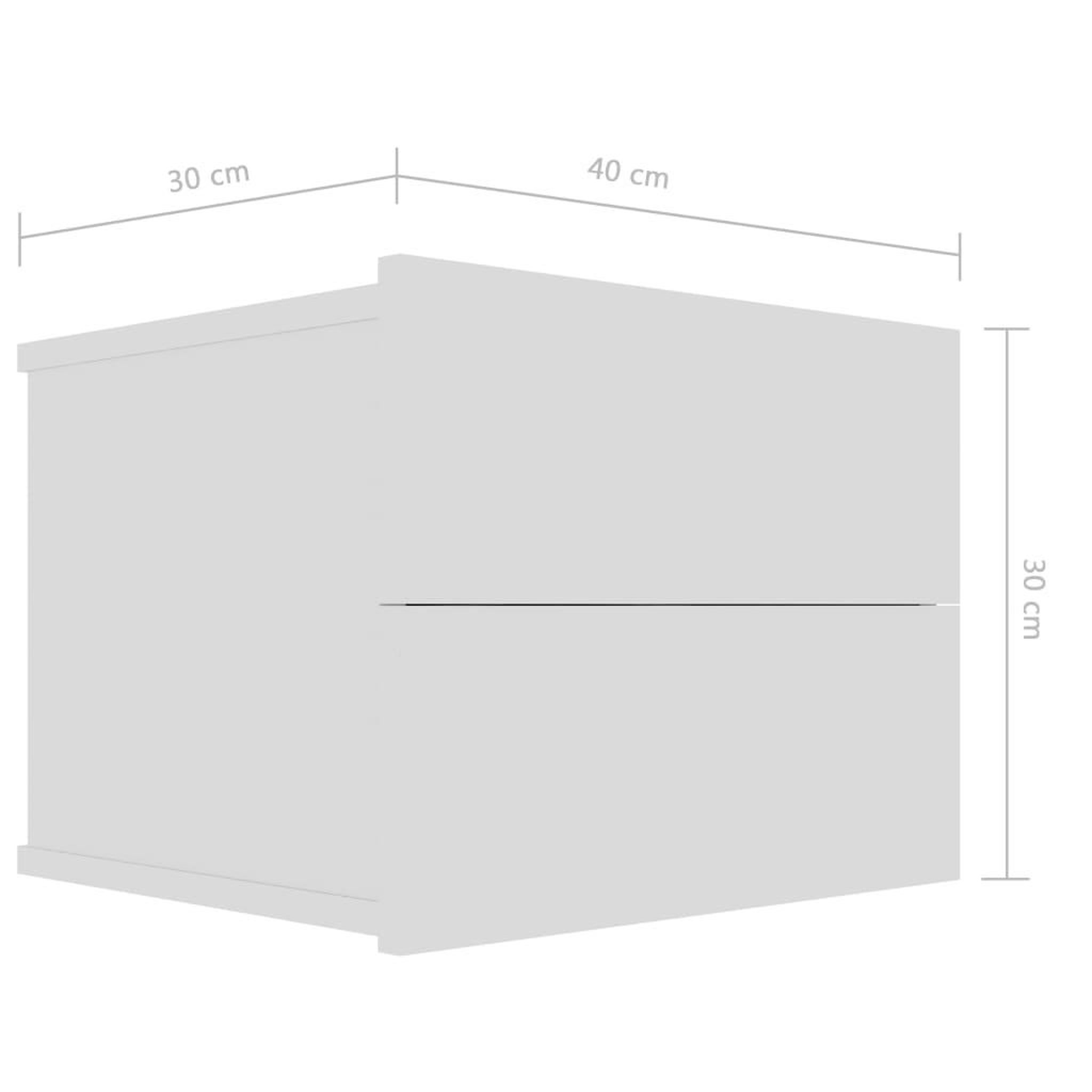 Voir la diapositive 6 : VIDAXL Tables de chevet 2 pcs Blanc 40x30x30 cm Bois d'ingenierie