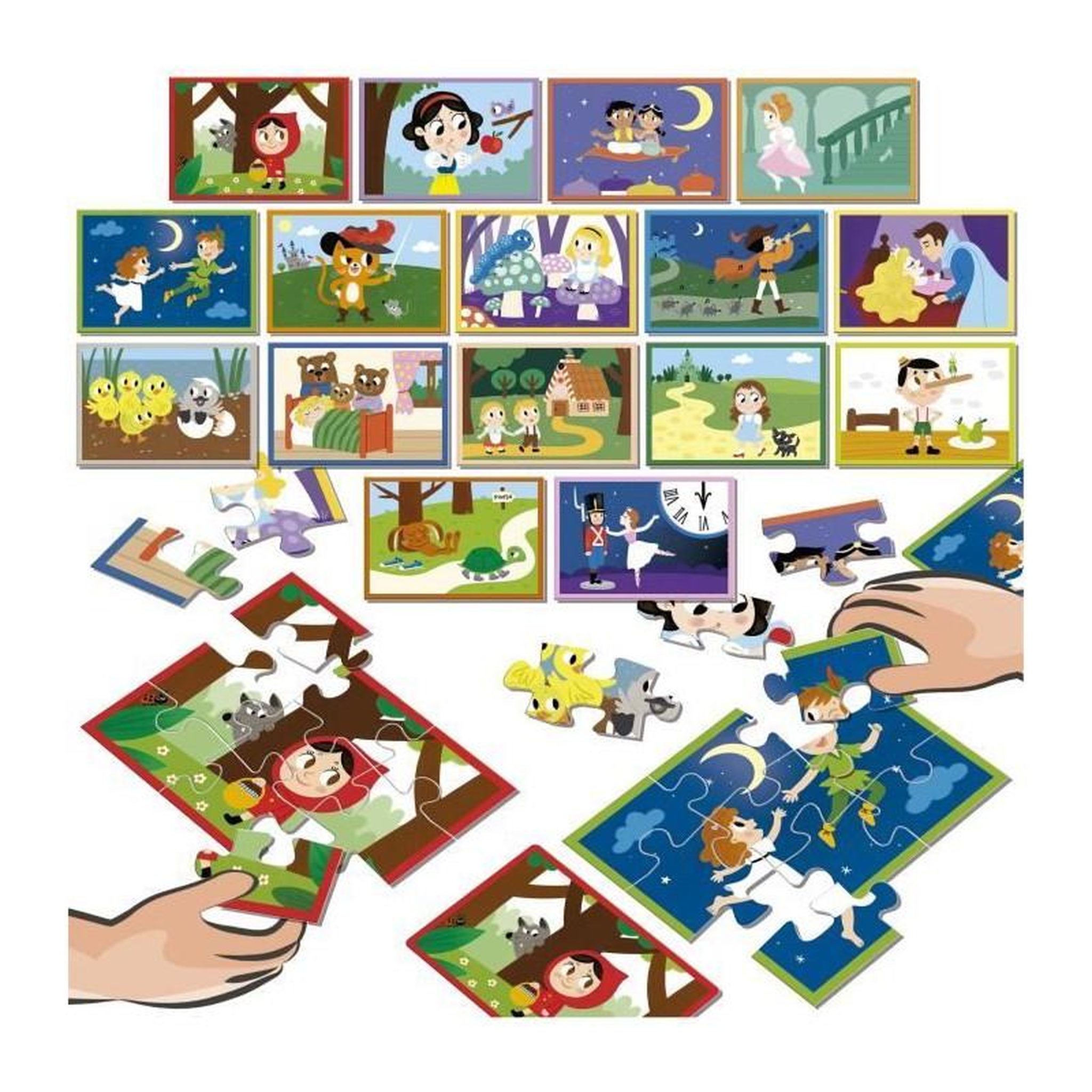 Voir la diapositive 2 : EDUCA Puzzle enfant Battle Jr Contes – 16 puzzles – Jeu éducatif –  Educa