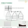 Voir la diapositive 6 : OUTSUNNY Mini serre de jardin serre à tomates 180L x 90l x 90H cm acier PE haute densité 140 g/m² anti-UV 2 fenêtres avec zip enroulables blanc